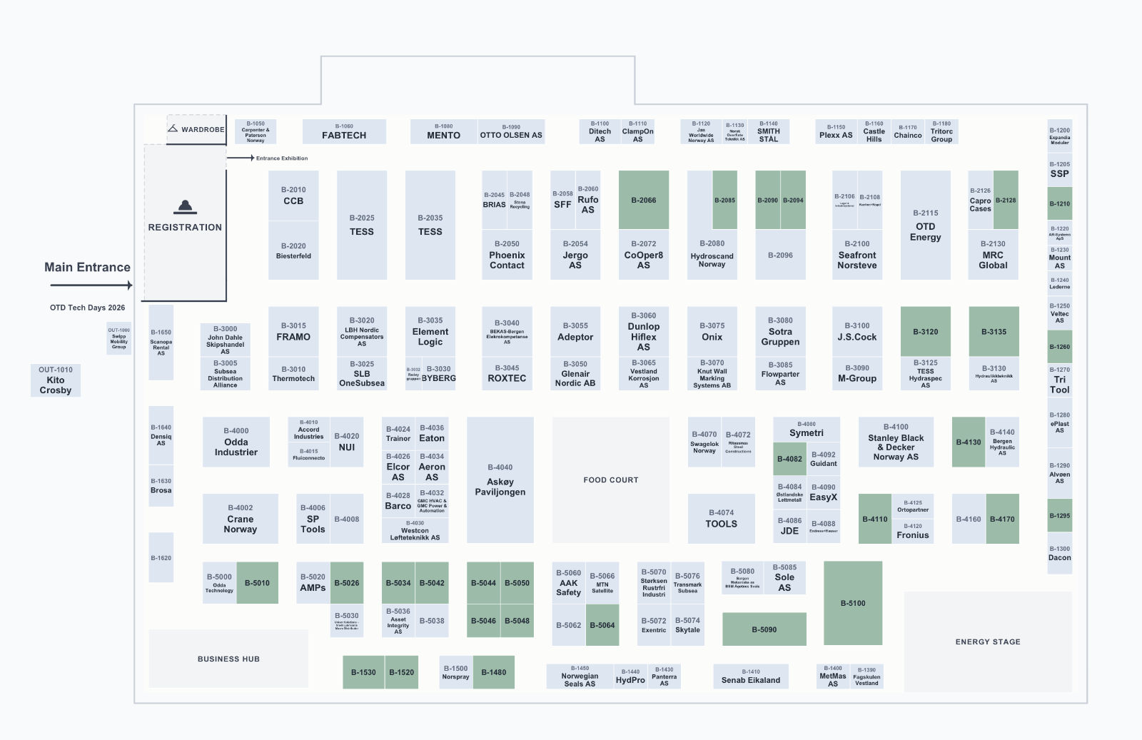 OTD TechDays 2026 hall map